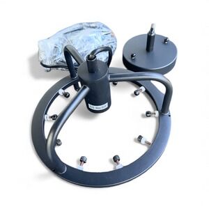 New Black Metal Industrial Style Drum Light‎ Fixture Textured Glass Panels